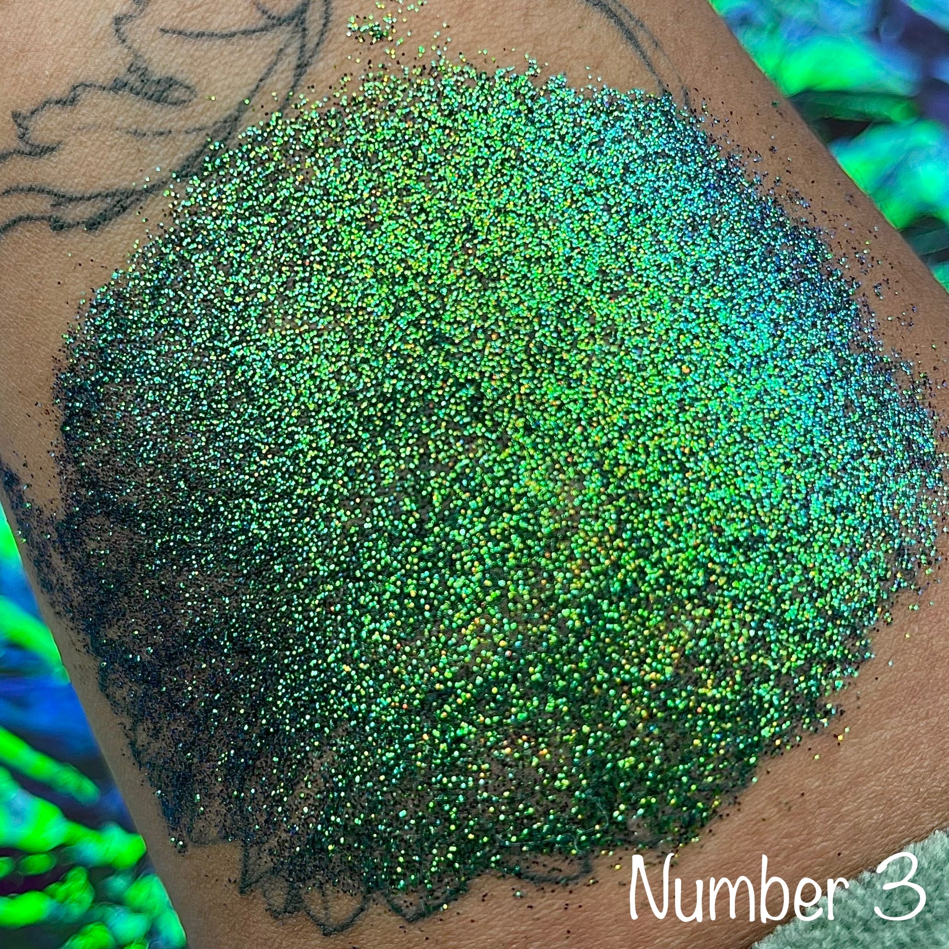 Number 3 Glitter Gel